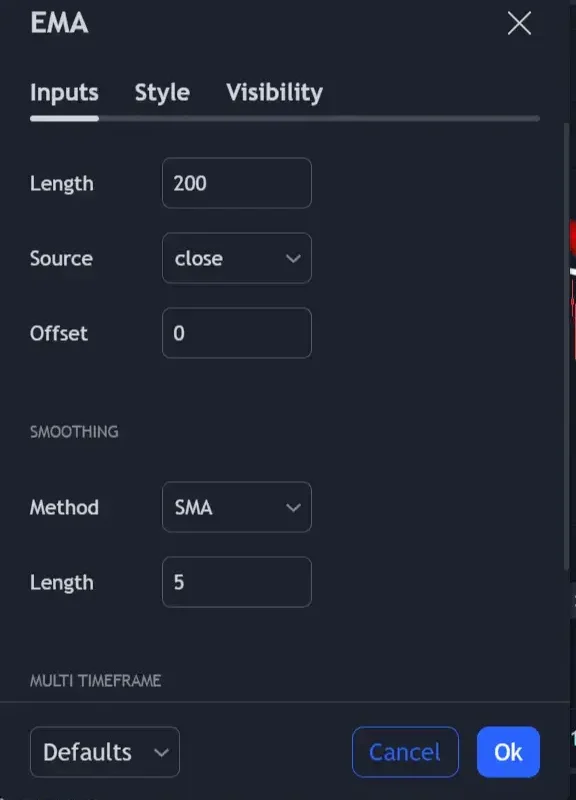 Settings of EMA